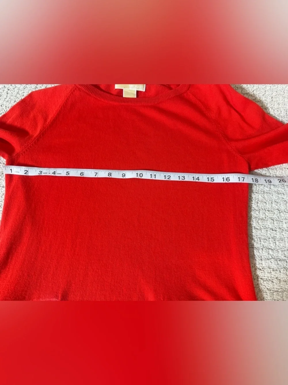 Michael Kors Bright Red Long-Sleeve Knit Tunic with Zip Detail